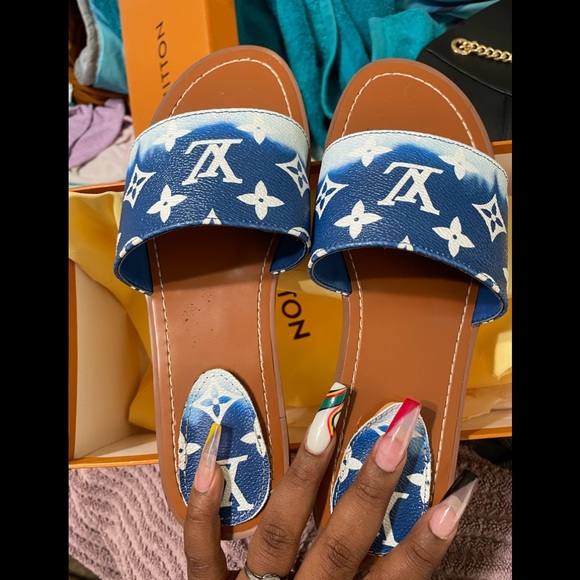 Blue LV sandals. - Picture 1 of 1